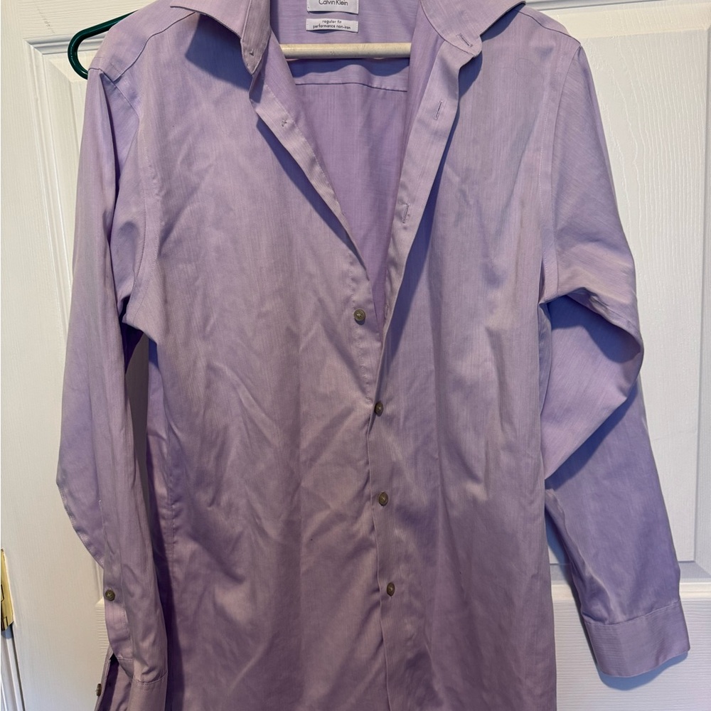 Calvin Klein men’s  Purple Button-Up Shirt